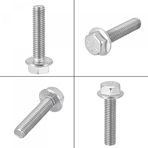 Image of uxcell M8x35mm Hex Serrated Flange Bolts Screws Metric Thread 304 Stainless Steel 10pcs