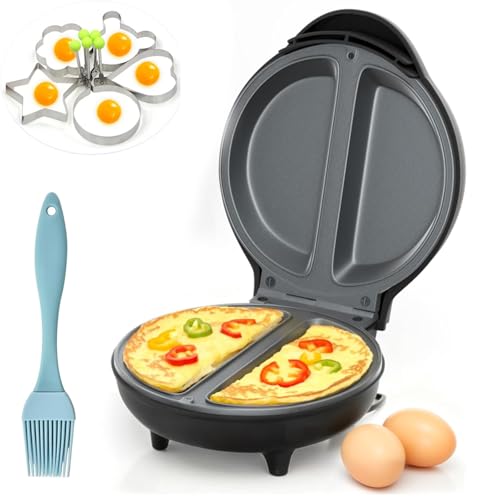 Genérico Máquina eléctrica para Hacer Tortillas - Plancha Antiadherente de Doble Zona para Tortillas, panqueques, Pizzas, sándwiches y Crepes - Cocina compacta de sobremesa