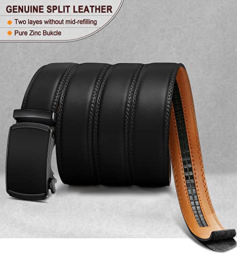 Image of Men's Belt,Bulliant Leather Adjustable Belt for Men Dress Casual 1 3 /8,Trim to Fit