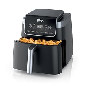 Ninja | Air Fryer | 6.5 QT Pro XL Capacity fits 9lbs of Wings | 6-in-1 Max Crisp, Air Fry, Roast, Bake, Reheat & Dehydrate | Nonstick Basket, Crisper Plate & Recipe Guide | Grey | AF181