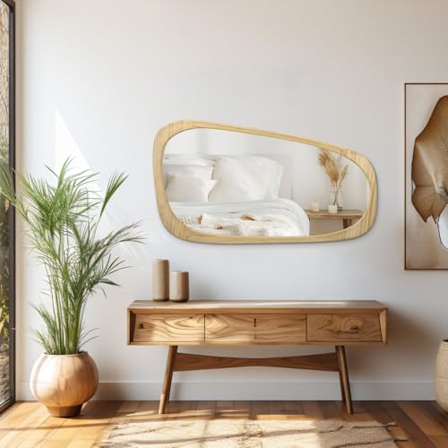 Miroir mural asymétrique 80 x 50 cm irrégulier pour salle de bain - 5