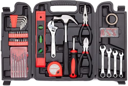CARTMAN 136Piece Tool Set General Household Hand Tool Kit with Plastic Toolbox Storage Case