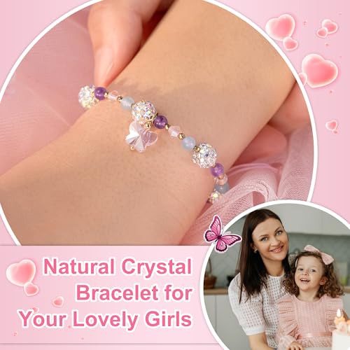 Butterfly Crystal Bracelets for Girls Daughter Granddaughter Niece Sister, Birthday Christmas Valentine's Day Graduation Easter Gifts2