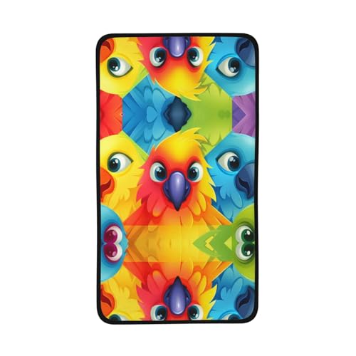 WBQLSL Cartoon Parrot Patterned Sports Towel (16x28 inches) - Lightweight Quick-Drying Absorbent Towel, Suitable for Swimming, Fitness, Yoga, etc.