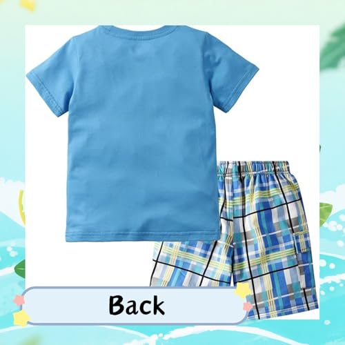 Image of Boy Shorts Sets Dinosaur Animal Print Shirt Summer Outfits Set 2pcs Casual Clothes