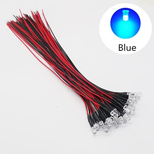 20개/몫 DC12V F5mm 20cm 원형 사전 유선 워터 클리어 LED 조명 램프 전구 사전 배선 방출 다이오드 DIY 홈 데코용 (화이트) — 사진 2
