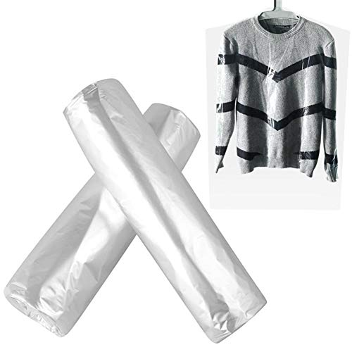 BGDRR - 50 Fundas de plástico para Ropa a Prueba de Polvo, Fundas Desechables para Ropa de casa, tintorería, Ropa