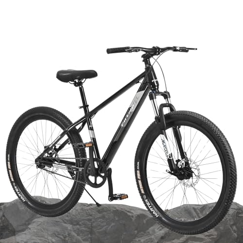 Image of FitTrip Dominator 27.5T Non-Gear MTB Cycle for Men and Women| Zoom Lockout Suspension | Imported Clarks UK Dual Disk Brakes | Zero Maintenance | Unisex Single Speed Without Gear Cycle (Dark Edition)