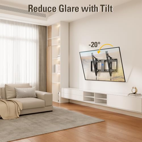 Image of Mounting Dream Tilt TV Wall Mount for 42-70 Inch TVs, Tilt Up to 20 Degrees | Fits VESA 200x100 to 600x400mm, up to 132 LBS Loading, Fits 16 inch, 18 inch, 24 inch Studs, MD2165-LK