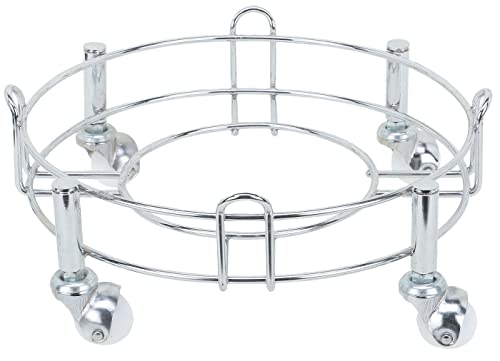 Image of Heavy Stainless Steel Gas Cylinder Trolley with Wheel | Gas Trolly | Lpg Cylinder Stand | Gas Trolly Wheel |Cylinder Trolley with Wheels | Gas Cylinder Trolley (White, 1)