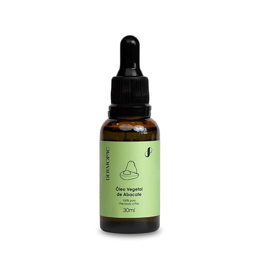Dermopac Óleo Vegetal de Abacate 100% Puro Natural, Prensado a Frio, 30ml, para Cabelo, Pele, Rosto e Corpo