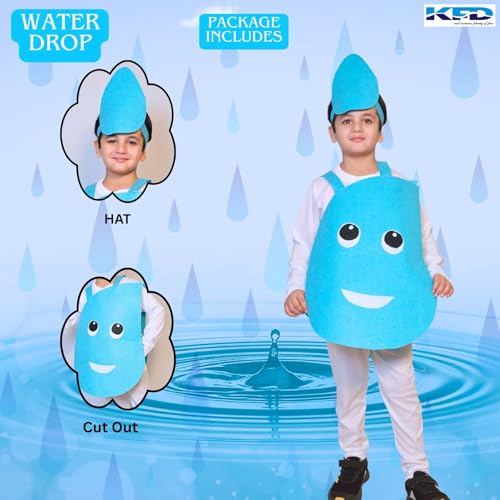 Image of Kaku Fancy Dresses Nature Costume for Kids - Star, Sun, Moon, Cloud, Water Drop, Rainbow for Boys & Girls - Annual Function /Theme Party /Stage Shows /Competition