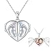 Herz Medaillon Kette Silber 925 Baby Füße Medaillon Kette Amulett zum öffnen für Bilder Foto Medaillon Amulett Familie Medaillon für Damen Mädcen Muttertag für Mutter