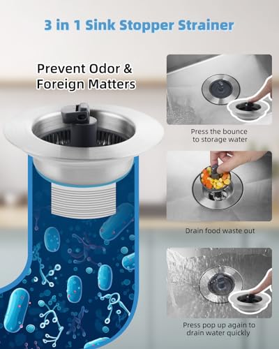 Colador universal para fregadero con tapón 3 en 1 miniatura 3