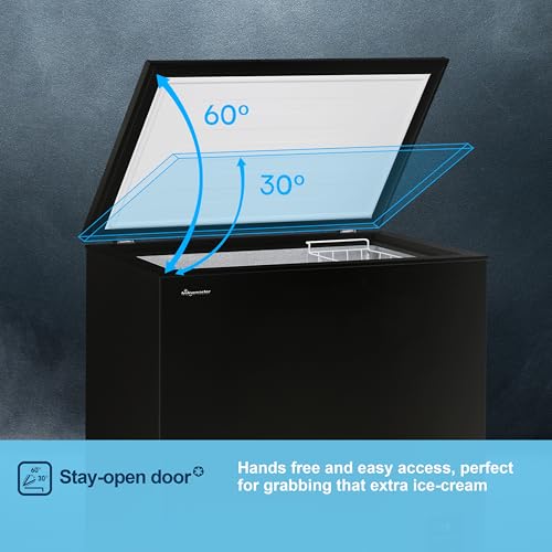 Fridgemaster MCF198EB 191L Chester Freezer 4 Star Freezer Rating - 55.7D x 89.1W x 85.3H cm Black with Recessed Handle - E Rated - Image 7