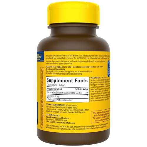 Nature Made Melatonin 4mg Extended Release Tablets, 90 Count - image 7