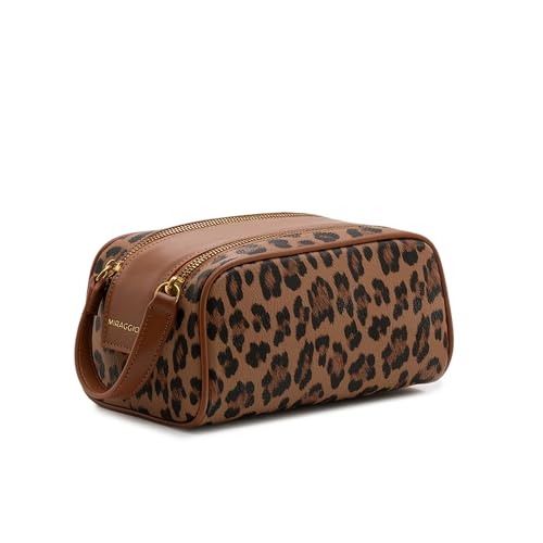 Image of Miraggio Joyce Travel Pouch | Unisex Pouches for Travel & Everyday Use | Makeup Storage | Sanity Kit | Utility Pouches (Brown)