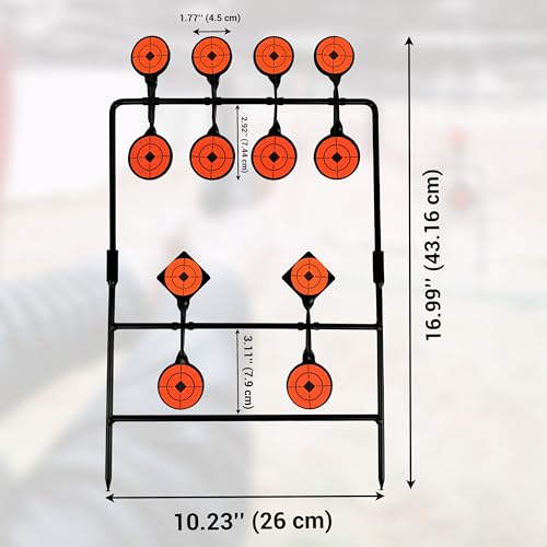 Image of ARSUK Self-Resetting Air Rifle Shooting Target, Heavy-Duty Metal Frame for Airsoft Rimfire Pellet BB Gun Target, Compatible with .177 & .22 Caliber Pellets