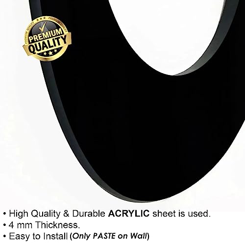 First Kalima La ilaha illallah Mohammad Rasool Allah Islamic Wall Frame | Islamic Ramadan Wall Decoration items | Arabic Calligraphy 24 inch x 8 inch (Black)-Acrylic