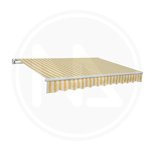 TENDA da soffitto/parete con bracci BIANCO/GIALLO 2,95X2 metri PAPILLON