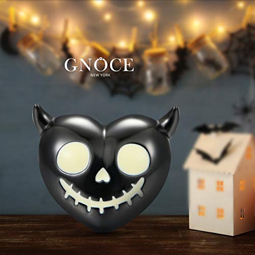 GNOCE Luminous Devil's Heart Skull Charm Bead Sterling Silver Charm Bead Fit Bracelet/Necklace Halloween Charm for Women Men3