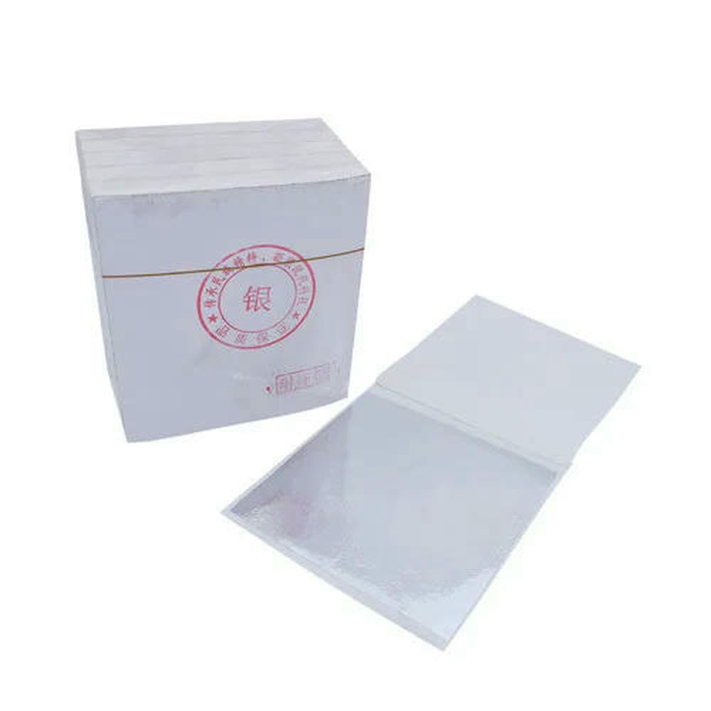 Gold Leaf Sheets, Multicolor Gold Leaf Foil Transfer Sheets 100 Pack For Crafts Gilding Decoration(Taiwan Bank)
