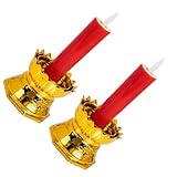 MAGICLULU 2 Stück LED Lotus Kerzenlampen Lange Elektrische Kerzen mit Lotus sockel Flackerndes LED...
