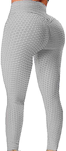 CHOTUA Women s High Waist Yoga Pants Cellulite Tummy Control Leggings Workout Running Walking Tights Butt Lifting Yoga Pants(Grey,Medium)