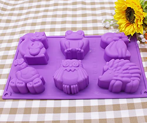 X-Haibei Forest Animals Gathering Baby Shower Soap Making Silicone Mold Cake Jello Supplies 3.5Oz Per Cell #TOP3