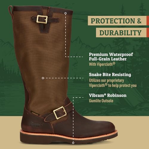 Chippewa Men's Brome 17" Waterproof Pull-On Snake Boots - Hunting, Outdoor Work, Slip - Resistant Snake Boots for Men3