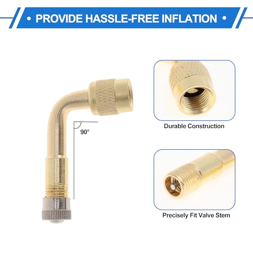 Image of Motoforti 1set 90 Degree Copper Tire Valve Extension with Flexible Plastic 180mm Tyre Valve Inflation Adapter for Car Motorcycle RV Truck Bike