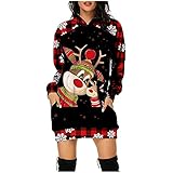 Kuschelpullover Damen Weihnachtskleid Mädchen One Piece Adventskalender Ugly One Piece Sweatkleid Vintage Kleidung Teenager Mädchen Einfarbig Elegant Pulloverkleid Strickrock Weihnachtspulli