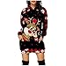 Weihnachts Pullover Baiomawzh Kleid Lustig Christmas Longpullover für Damen Langarm mit Weihnachten Motiv 3D Gedruckt Sweatkleider Weihnachtspullover Weihnachtspulli Sweatshirt Pulli Party Mini Kleid