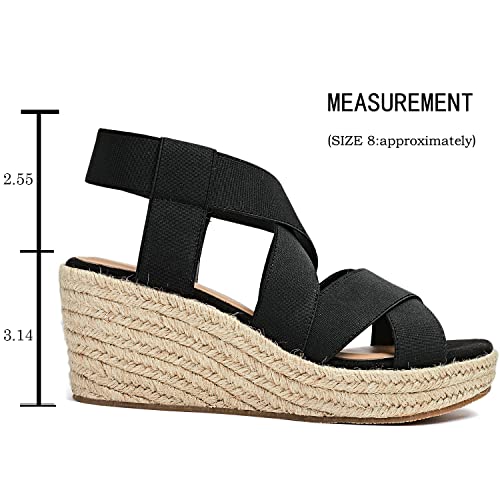 Image of Luoika Women's Wide Width Platform Wedge Sandals