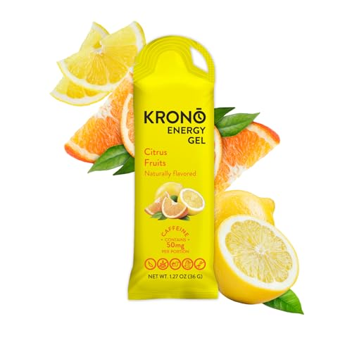 Image of Krono Nutrition Energy Gel - Sports Nutrition - Made with Natural Ingredients - 24 Count (Citrus Fruits)