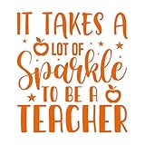 Adhesivo con texto en alemán 'Es braucht eine viel Charme um Lehrzu sein 42x45.9cm Wasserfest Orange