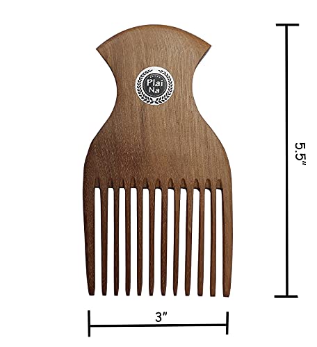 Peine afro de madera Plai Na para cabello natural miniatura 7