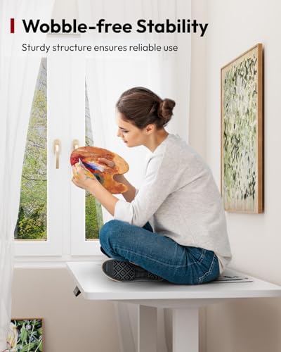 Image of SANODESK Height Adjustable Electric Standing Desk 63x24 Inches, Sit Stand Desk with Splice Board for Home Office, Ergonomic Computer Workstation, Study & Gaming, White Frame /White Top