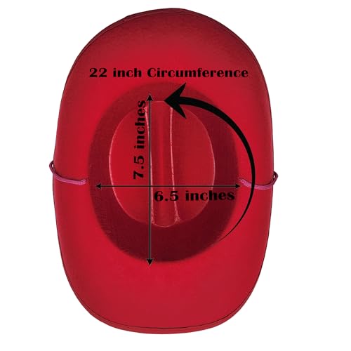 Image of The Dreidel Company Cowboy Felt Western Hat, 22 inch Circumference Dress Up Costume Clothes for Kids, Pretend Play, Party Favors