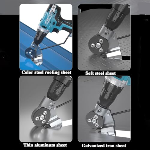Titanium Drill Nibbler Sheet Metal Cutting Tool, Sheet Metal Cutter, Metal and Vinyl Slitter, Electric Drill Shears Attachment Cutter Nibbler for Iron, White Sheet, Steel, Copper, Aluminum (1pc) - Thumbnail 4