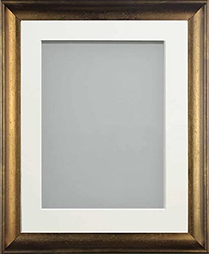 Frame Company Anglesey Range Wooden Burnt Copper 12x10inch Frame With Off-White Mount For Image 10x8inch, Fitted with Real Glass — image 1