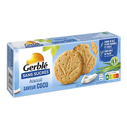 Gerblé Galletas con sabor a coco sin azúcar añadido, 132 g, 3 unidades