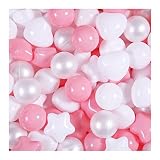 GOGOSO Pink Ball Pit Balls with Star Balls Heart Balls 100 - Crushproof Plastic Balls for Babies Tod