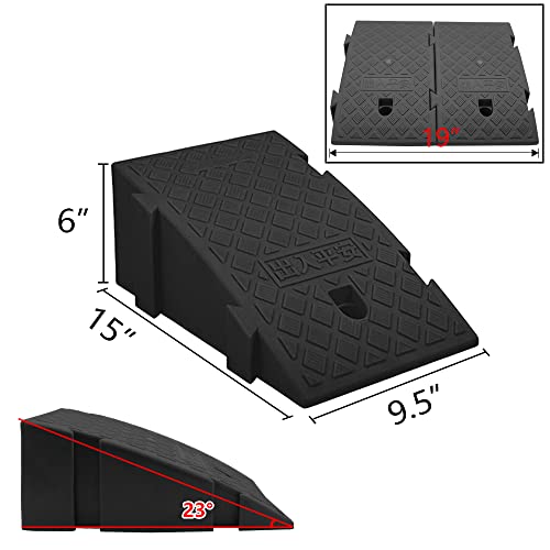 Yyds Curb Ramp, 6" Rise Height 2 Pack,Heavy Duty Plastic Ramps,Interlock Curb Ramps For Driveway,Threshold Ramp For Sidewalk,Driveway,Car, Scooter, Bike, Motorcycle #TOP5