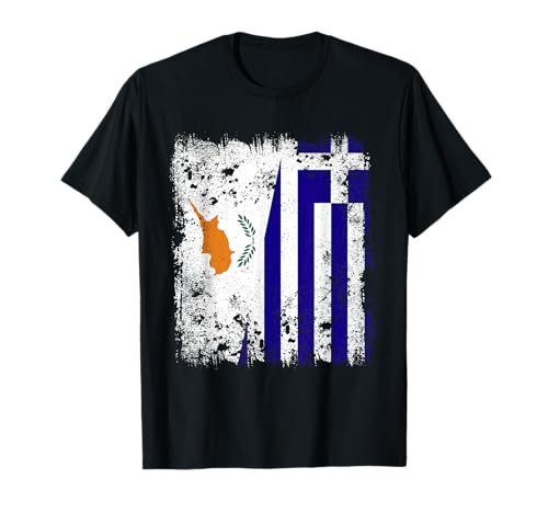 Cyprus Greece Half Flag Cypriot Greek Flag Hellas Heritage T-Shirt
