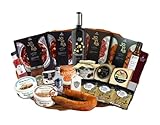 Cesta de Regalo Gourmet para Navidad con Queso Artesano de Oveja, Locheado Jamón Ibérico, Aceite de Oliva Virgen Extra, Bombones de Higo con Chocolate – Corazón Extremeño