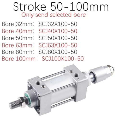 Cylindre pneumatique à pistons réglables SCJ32 joint de réinitialisation double tige - 3
