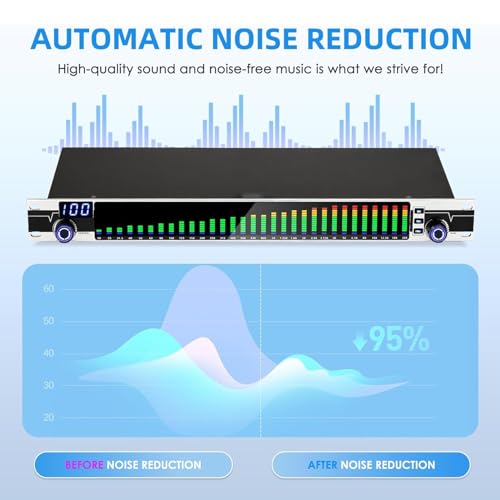 Ecualizador Estéreo de 31 Bandas, Procesador de Señal de Audio con Pantalla LCD de Alta Definición, Ecualizador Analógico Profesional con Reducción Inteligente de Ruido Digital miniatura 4