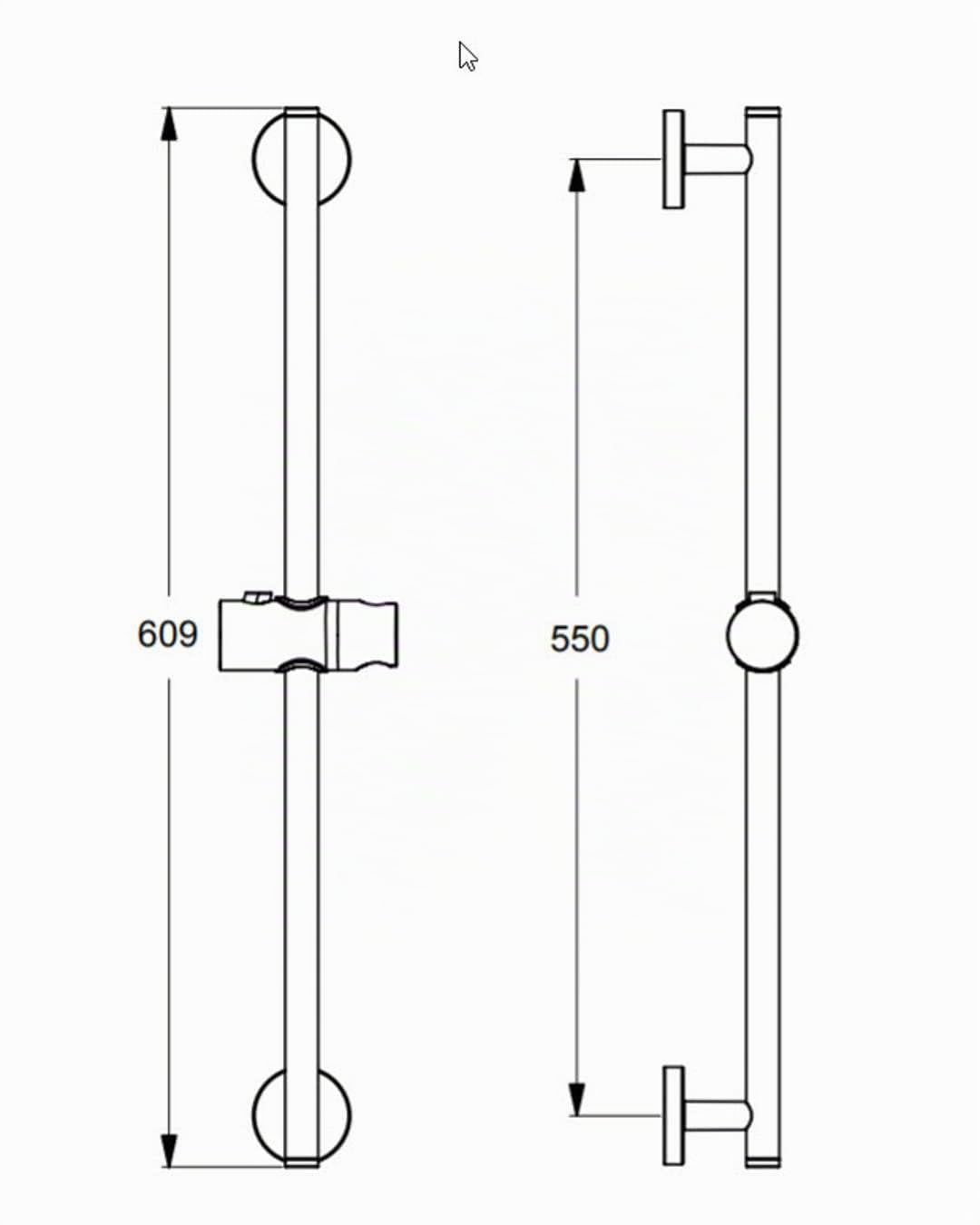 Ideal Standard B9420AA Brausestange IDEALRAIN M&S 60cm verchromt