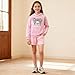 Klyatpxoen Size 12 13 Years Teen Girls Cute Clothes Hooded Sweatshirt & Shorts 2PCS Casual Girls Spring Clothing Sets Pink(12-13Y)